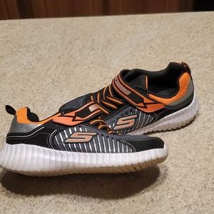 Skechers Sneakers, blk/wht/org, boys 13.5